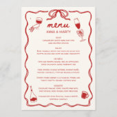 Menu Dessin à la main Scribble Doodle Mariage rouge (Devant)