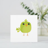 Menu Dessin animé d'oiseau vert (Debout devant)