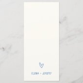 Menu Dessin écrit à la main Scribble Mariage bleu (Dos)