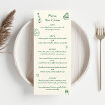 Menu Dessin écrit à la main Scribble Mariage vert<br><div class="desc">🌿 🍽️ "Botanical Elegance" : Green-Accented Mariage manuscrit Menu 🌿 Élevez votre expérience de dîner mariage avec notre "Botanical Elegance" Green-Accented Menu Mariage manuscrit - un mélange exquis de verdure luxuriante, de dessins à la main délicats et de charme manuscrit. Ce menu ravit les sens mais ajoute aussi une touche...</div>