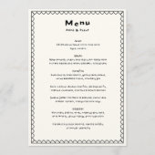 Menu Dessin manuscrit Mariage noir et blanc (Devant)