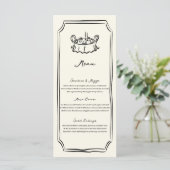 Menu Dessiné à la Main pour un Dîner de Mariage Fa (Debout devant)