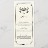 Menu Dessiné à la Main pour un Dîner de Mariage Fa (Devant)
