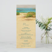 Menu Destination de mariage côtier plage aquarelle (Debout devant)