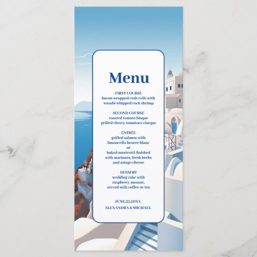 Menu Destination Grèce Mariage Santorin (Devant)