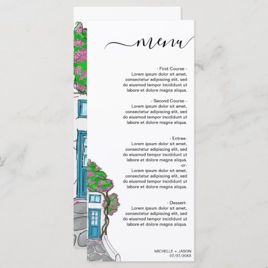 Menu Destination mariage Grèce île grecque (Devant / Derrière)