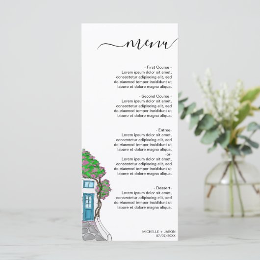 Menu Destination mariage Grèce île grecque (Debout devant)