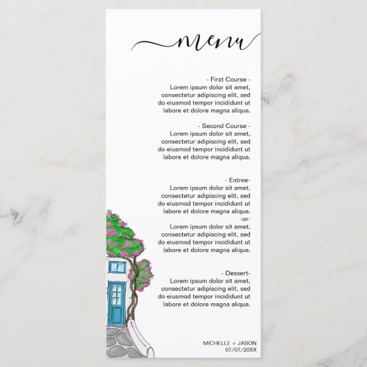 Menu Destination mariage Grèce île grecque (Devant)