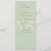 Menu Destination Mariage Monde Passport Sage Vert Or (Devant)
