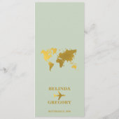 Menu Destination Mariage Monde Passport Sage Vert Or (Dos)