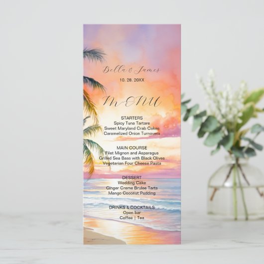 Menu Destination Sunset Beach Wedding (Debout devant)
