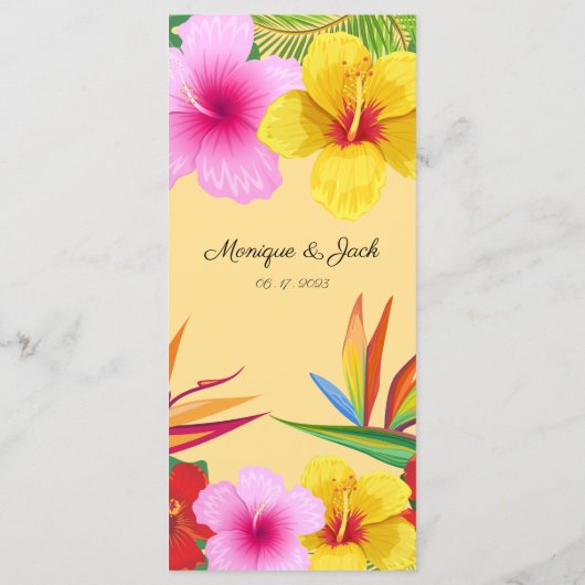 Menu Destination tropicale Hibiscus jaune (Dos)