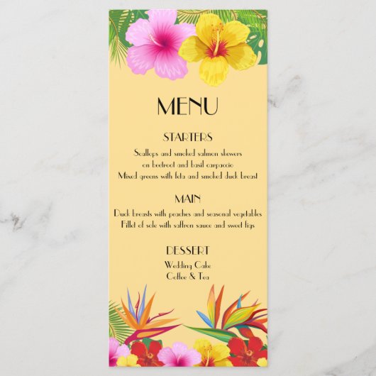 Menu Destination tropicale Hibiscus jaune (Devant)
