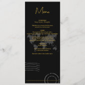 Menu Destination Wedding World Passport Black Gold (Devant)