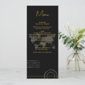 Menu Destination Wedding World Passport Black Gold (Debout devant)