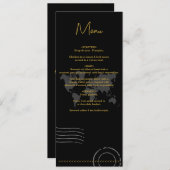 Menu Destination Wedding World Passport Black Gold (Devant / Derrière)