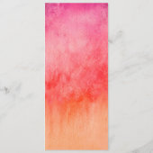 Menu Détails de mariage à l'aquarelle rose chaud et ora (Dos)