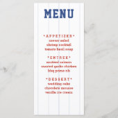 Menu Détails du Mariage de baseball Pinstripe (Devant)