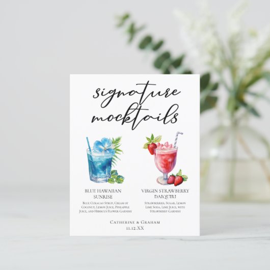 Menu d'été Mocktails Signature Plage (Debout devant)