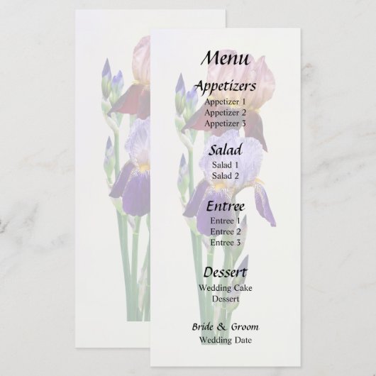 Menu Deux Iris Barbus Un Marron Un Pourpre (Devant / Derrière)