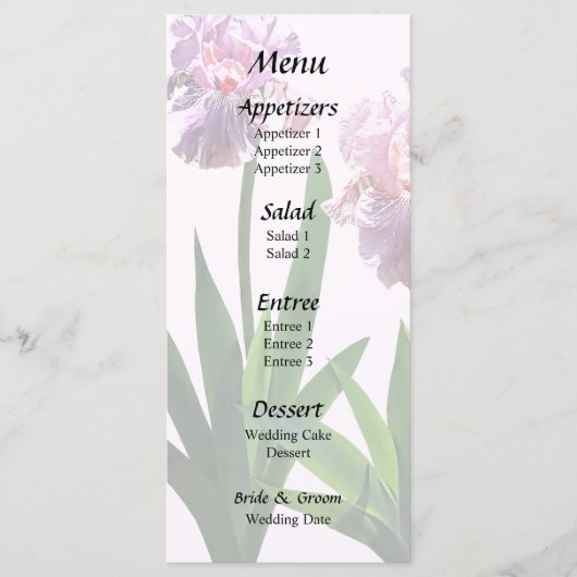 Menu Deux Iris roses (Devant)