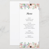 Menu d'événement floral pastel élégant (Devant / Derrière)