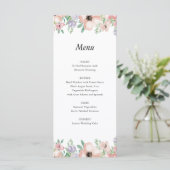 Menu d'événement floral pastel élégant (Debout devant)