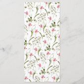 Menu d'événement floral rose féminin (Dos)