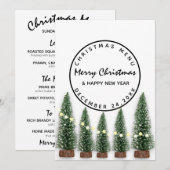 Menu d'hiver de la veille de Noël Arbre vert clair (Devant / Derrière)