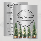 Menu d'hiver de la veille de Noël Vert clair Gris (Devant / Derrière)