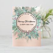 Menu d'hiver de vacances de Noël Blush Fleur (Debout devant)