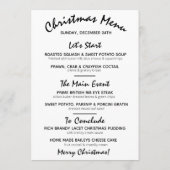 Menu d'hiver de vacances de Noël Eve Light Green W (Dos)