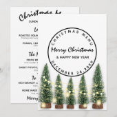 Menu d'hiver de vacances de Noël Light Green Whit (Devant / Derrière)