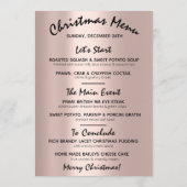 Menu d'hiver de vacances de Noël Rose vert clair (Dos)