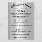 Menu d'hiver de vacances de Noël vert clair (Dos)