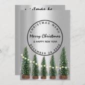 Menu d'hiver de vacances de Noël vert clair (Devant / Derrière)