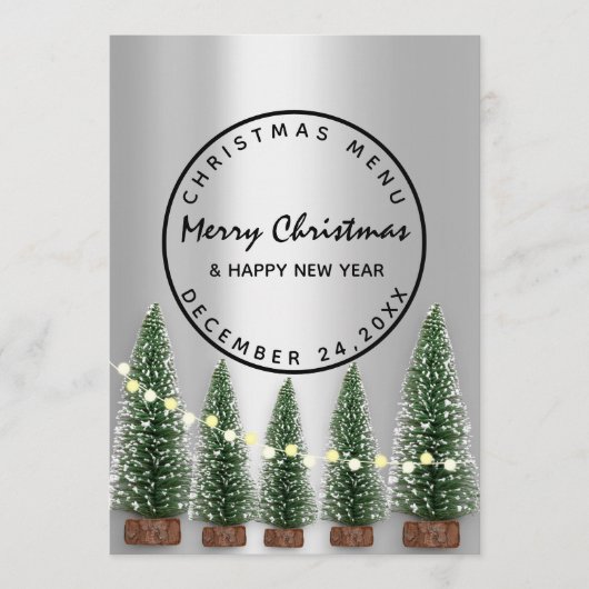 Menu d'hiver de vacances de Noël vert clair (Devant)