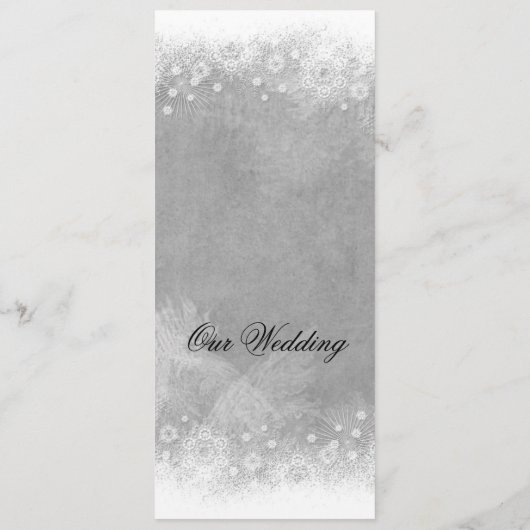 Menu d'hiver Luxe Gris Frosty Snowflake (Dos)