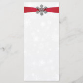 Menu Diamante Flocon de neige et Ruban rouge Mariage d' (Dos)