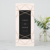 Menu Diamond Gemstone Géométrique Moderne Mariage éléga (Debout devant)