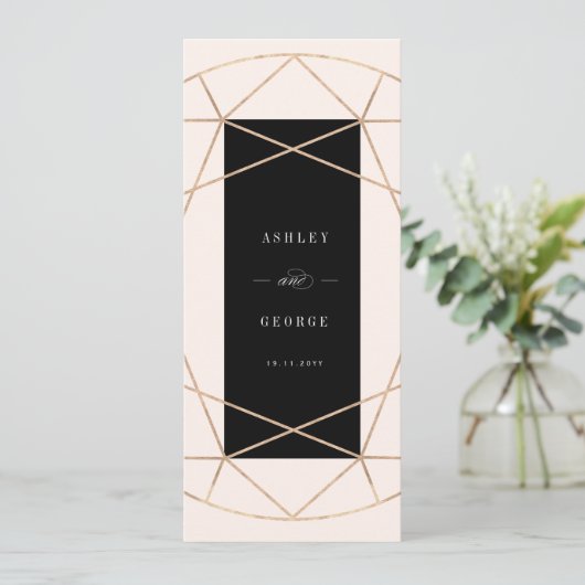 Menu Diamond Gemstone Géométrique Moderne Mariage éléga (Debout devant)