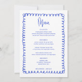 Menu Digitaal Frans Blue Wave Wedding Kaart (Achterkant)