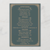 Menu Dîner à l'Elegant Steak House (Dos)