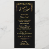 Menu Dîner Art Déco Élégant (Devant)