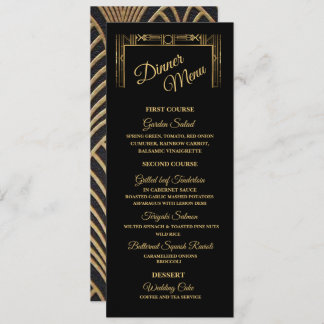 Menu Dîner Art Déco Élégant