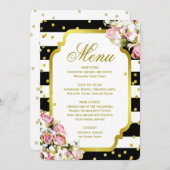 Menu Dîner | Bandes, Rose, Confetti (Devant / Derrière)