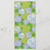 Menu Dîner Blue Hydrangea dentelle Floral Forme (Dos)