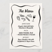 Menu Dîner & Boissons Dessiné À La Main Moderne &  (Devant)