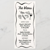 Menu Dîner & Boissons Dessiné À La Main Moderne &  (Devant)