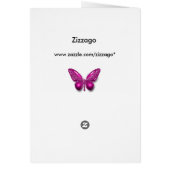 Menu Diner Carte Papillon rose Floral (Dos)